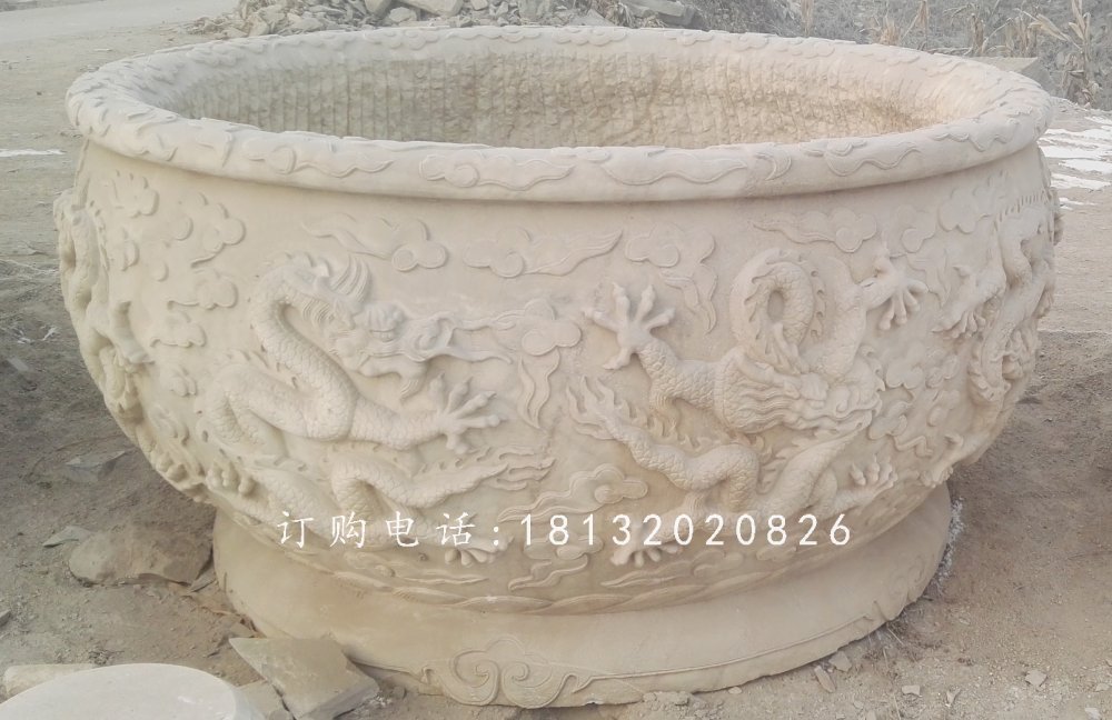 石雕水缸，龍浮雕水缸石雕 (2).jpg