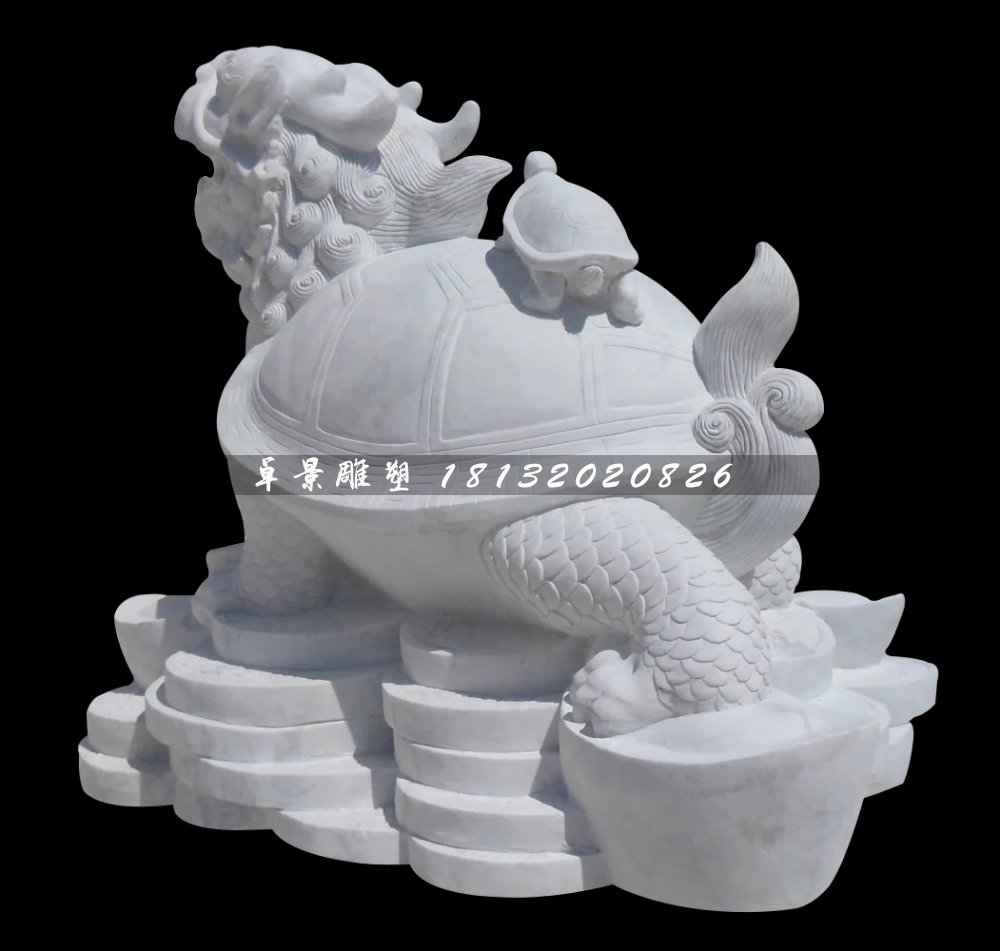 龍龜石雕，漢白玉招財(cái)龍龜?shù)袼?jpg