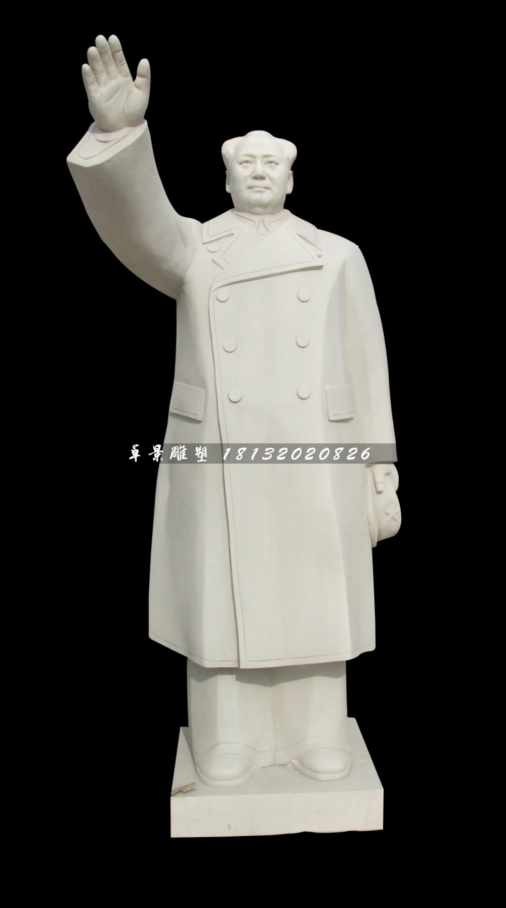 廣場(chǎng)偉人石雕，漢白玉毛主席揮手石雕 (1).jpg
