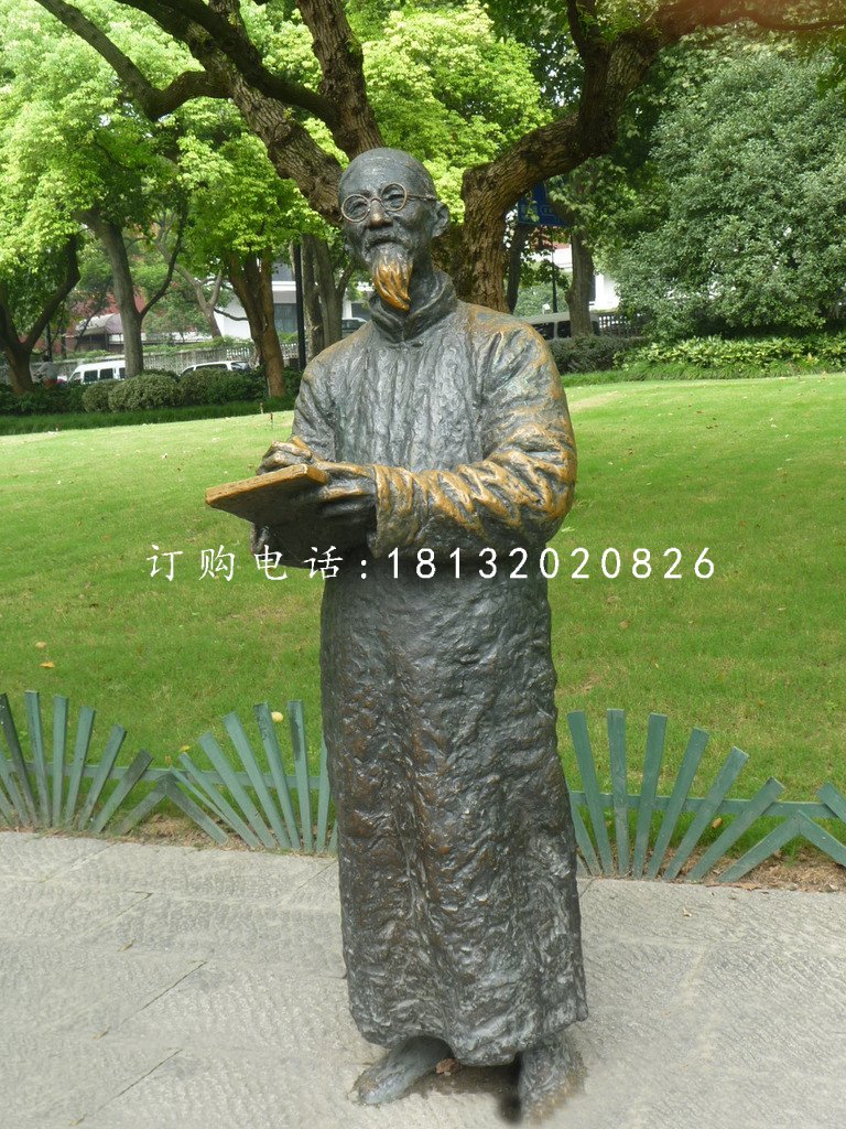 齊白石銅雕，古代畫家雕塑.jpg