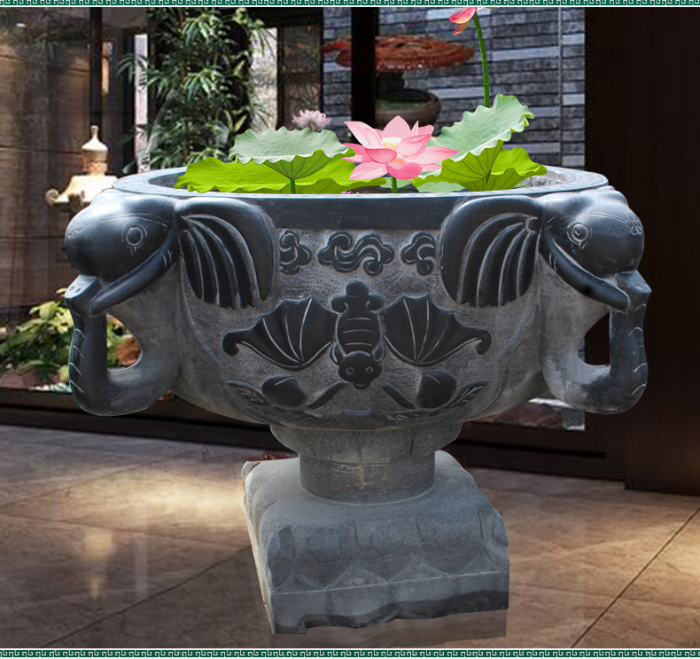 庭院景觀石雕，仿古魚缸