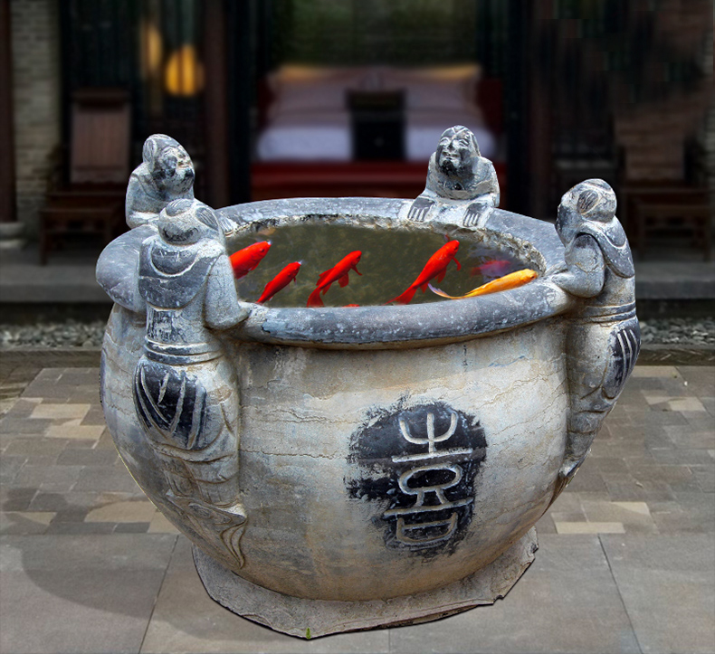 仿古魚缸，石雕魚缸