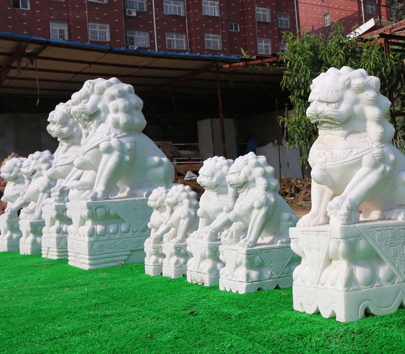 漢白玉獅子，寺廟景觀石雕