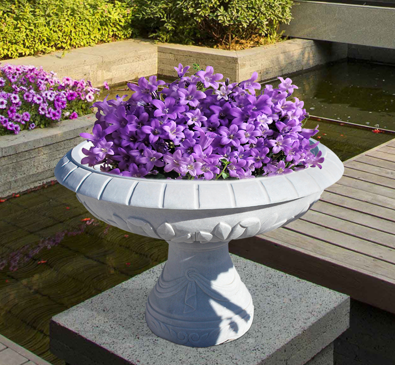 公園景觀石雕，漢白玉花盆