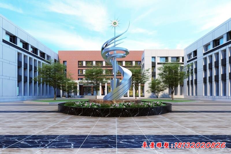 不銹鋼升華雕塑，不銹鋼校園雕塑