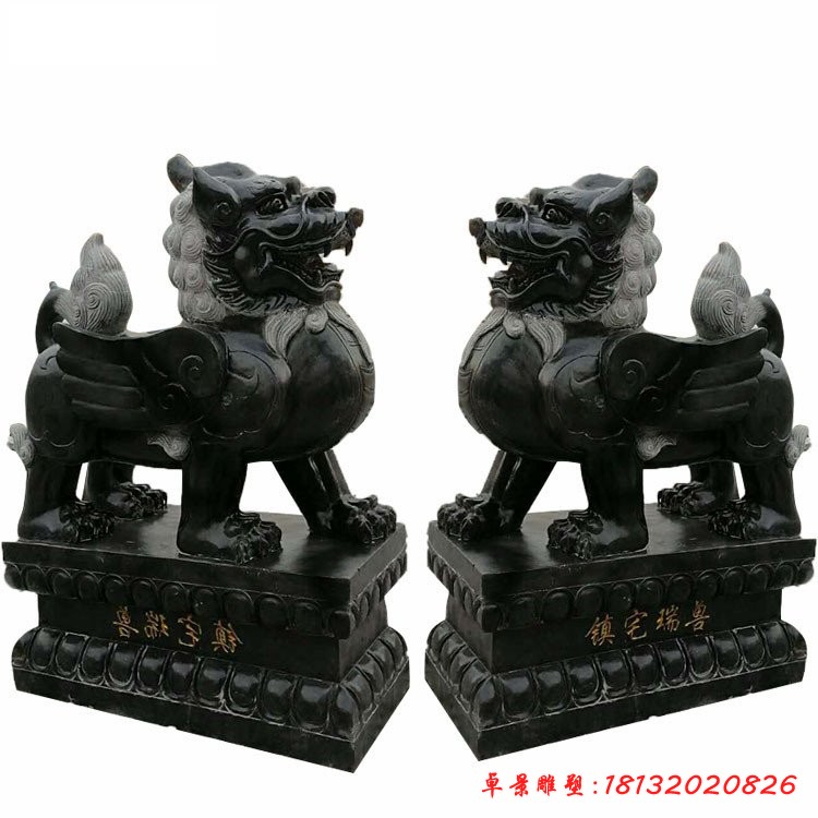 鎮(zhèn)宅瑞獸石雕，青石貔貅雕塑 (2)[1][1]