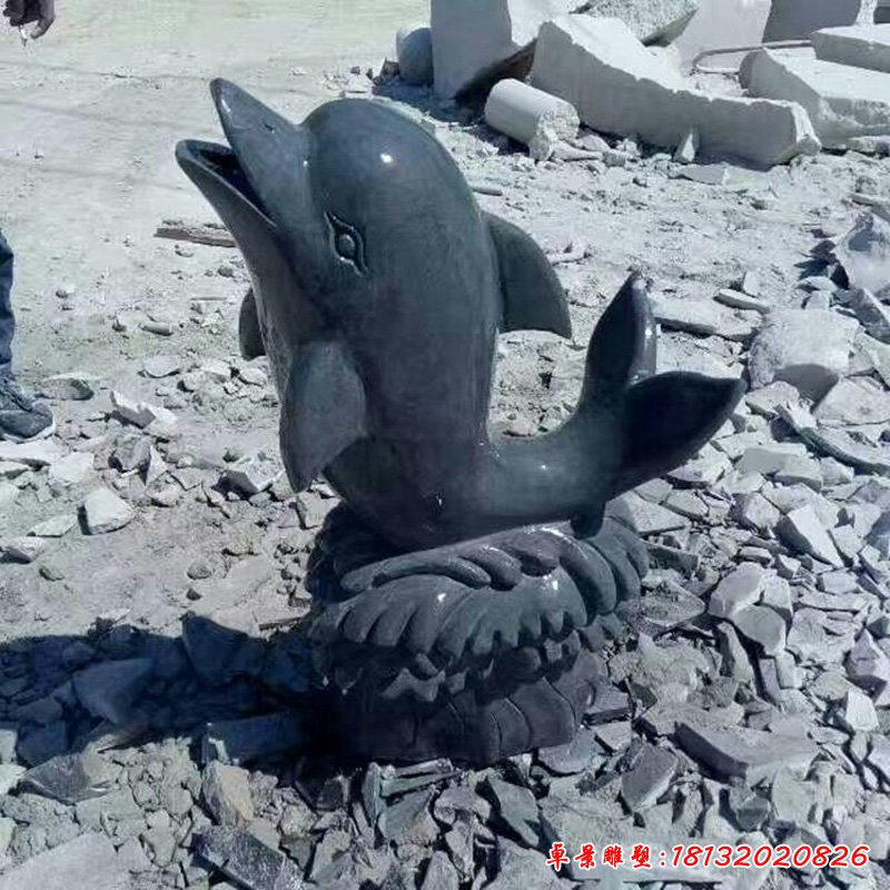 青石海豚石雕，動(dòng)物石雕 (2)