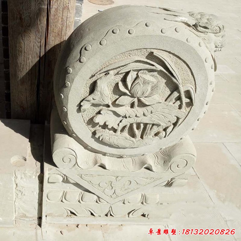 大理石門(mén)墩，宅門(mén)抱鼓石雕塑 (1)