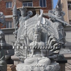千手觀音石雕，大理石千手觀音菩薩雕塑