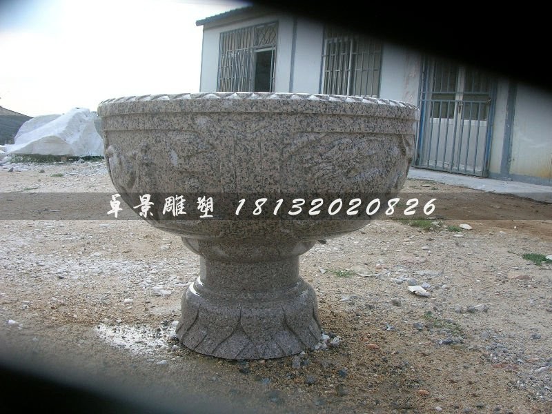 石雕花盆，園林景觀石雕