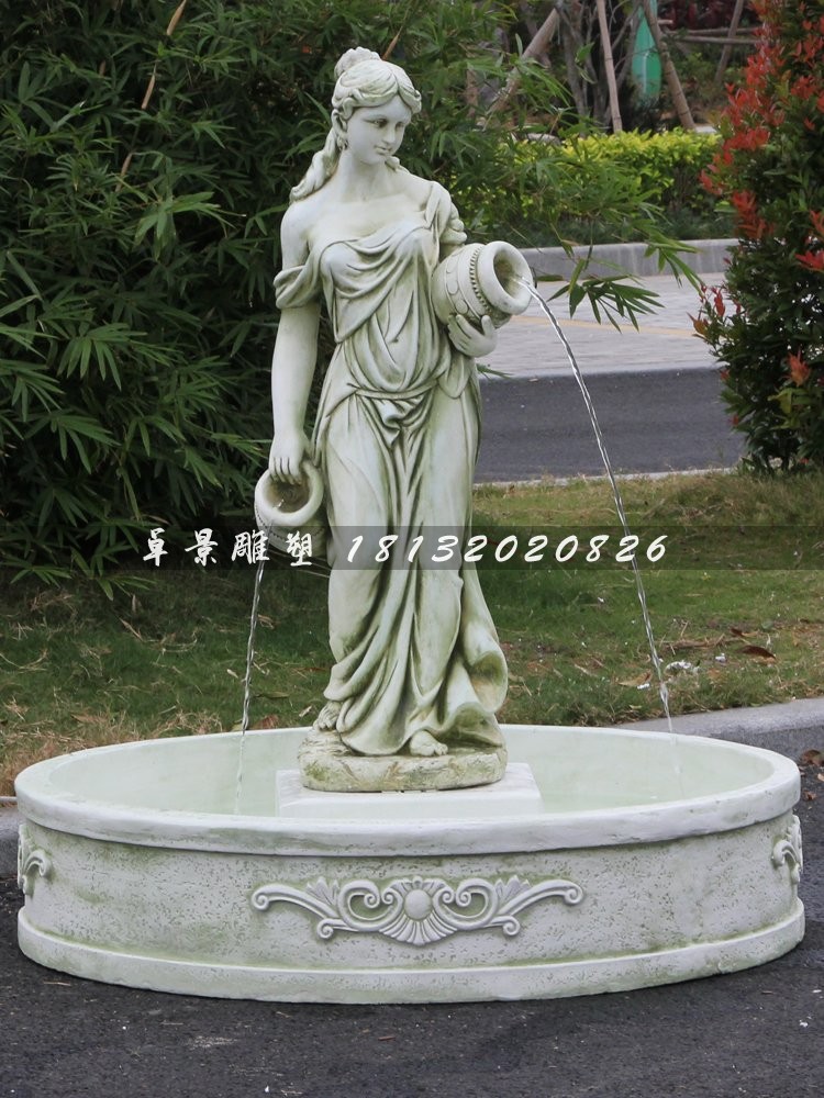 西方人物噴泉雕塑，公園景觀雕塑