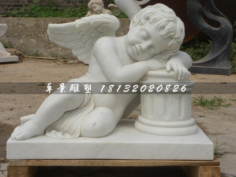 西方天使石雕，漢白玉天使雕塑