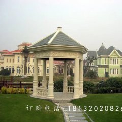 石雕涼亭，尖頂涼亭雕塑