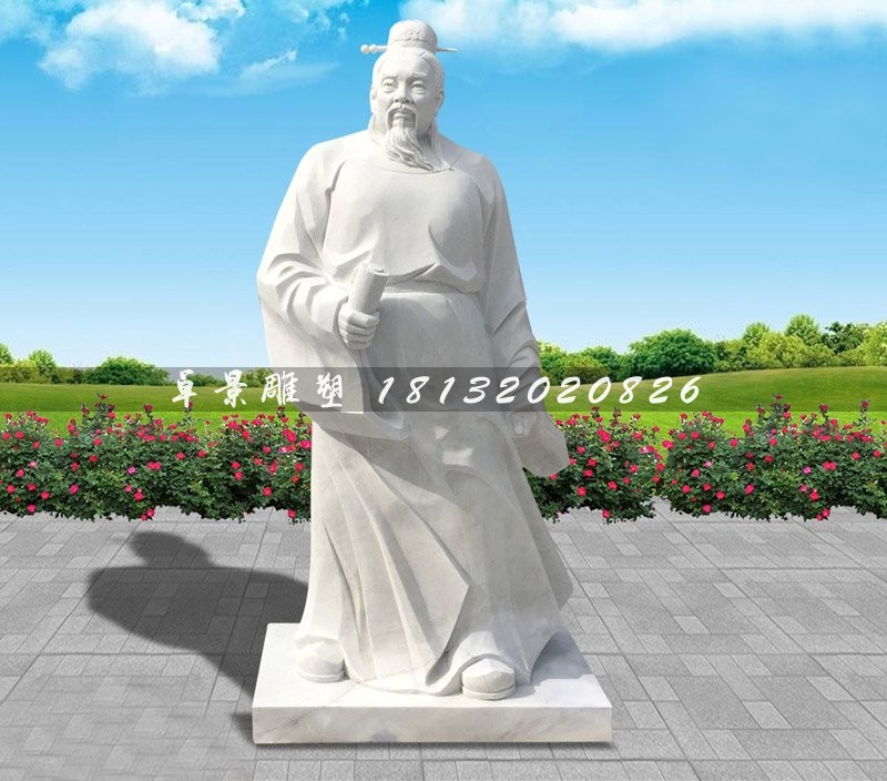 大理石范仲淹石像，古代人物石雕