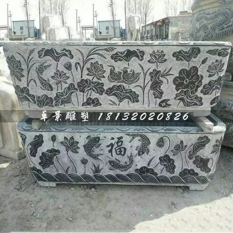 方形水缸石雕，仿古石雕