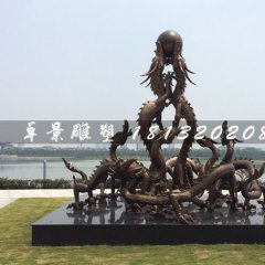 廣場銅雕龍