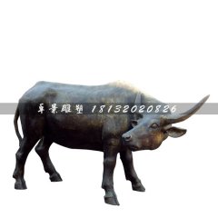 玻璃鋼仿銅牛，玻璃鋼金牛雕塑