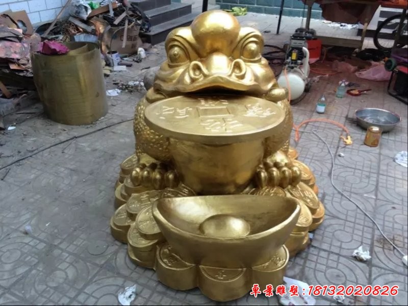 金蟾銅雕招財(cái)動(dòng)物雕塑 
