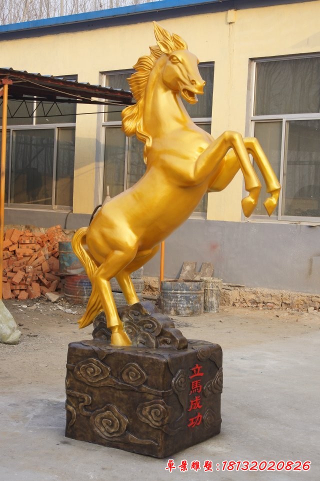 銅馬雕塑,立馬成功銅雕
