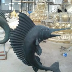 銅雕魚，銅劍魚雕塑