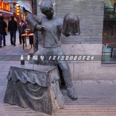 變魔術(shù)人物銅雕，步行街小品雕塑