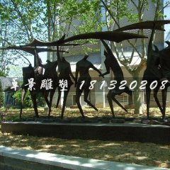 抽象人物銅雕，廣場景觀銅雕