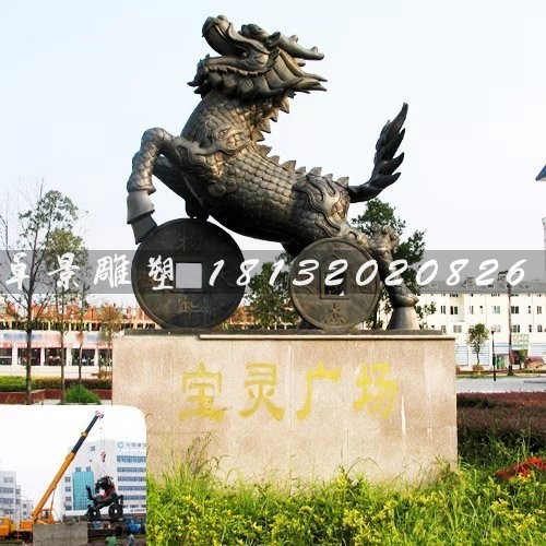 銅雕麒麟，大型神獸銅雕