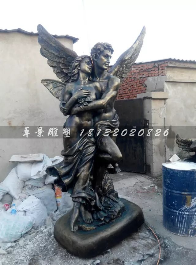 西方愛神雕塑，玻璃鋼仿銅人物雕塑(2)