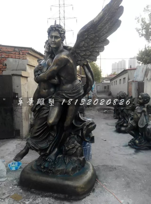 西方愛神雕塑，玻璃鋼仿銅人物雕塑 (1)