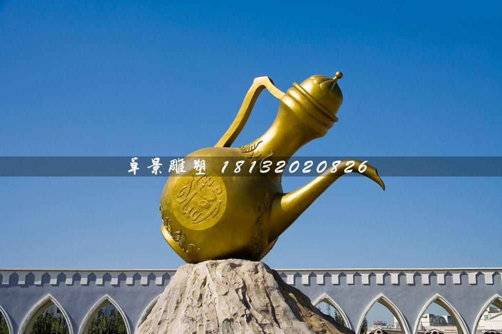 酒壺銅雕，城市標志雕塑