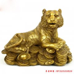 臥著的老虎銅雕，廣場(chǎng)動(dòng)物銅雕