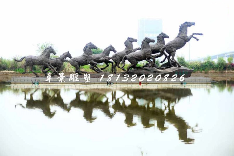 群馬銅雕，公園奔馬銅雕