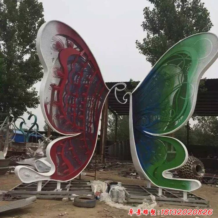 不銹鋼蝴蝶雕塑，廣場彩色蝴蝶不銹鋼雕塑