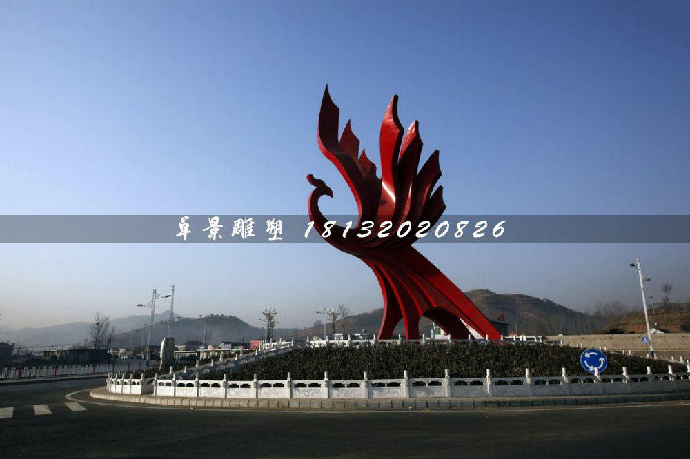 不銹鋼鳳凰雕塑,不銹鋼城市標(biāo)志雕塑