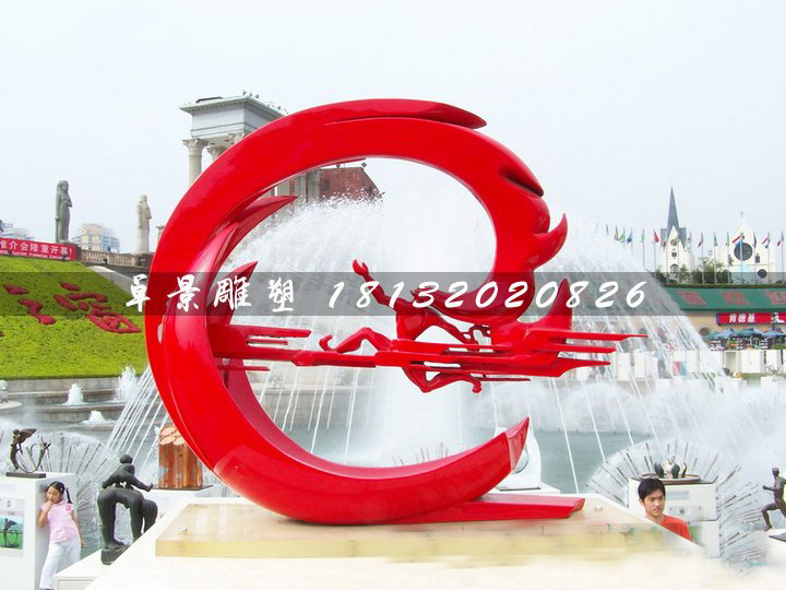 夸父追日雕塑,廣場不銹鋼雕塑