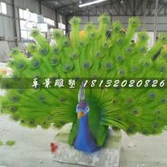玻璃鋼孔雀雕塑，仿真孔雀雕塑