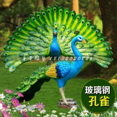 玻璃鋼孔雀雕塑，仿真孔雀雕塑