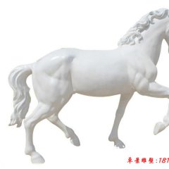玻璃鋼白馬雕塑，玻璃鋼動物雕塑