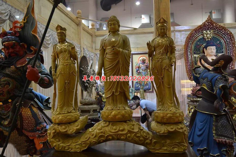 玻璃鋼東方三圣雕塑，玻璃鋼佛像雕塑