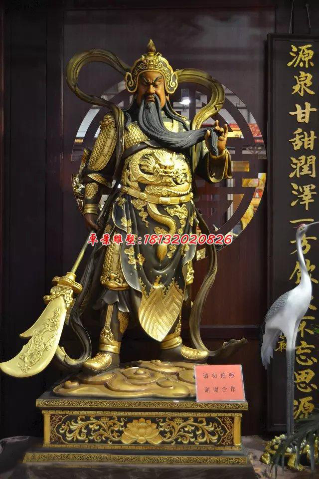 玻璃鋼關(guān)公雕塑，玻璃鋼人物雕塑