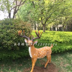 玻璃鋼梅花鹿雕塑，公園動物雕塑