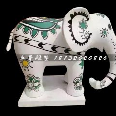 彩繪小象雕塑，玻璃鋼商場(chǎng)雕塑