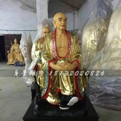 十八羅漢雕塑，玻璃鋼貼金佛像