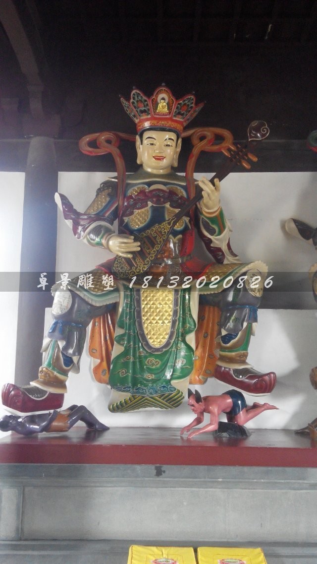 玻璃鋼四大金剛雕塑，彩繪神仙雕塑