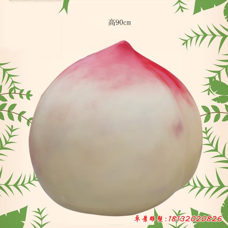 桃子雕塑，玻璃鋼仿真水果雕塑