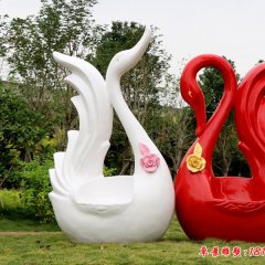 天鵝雕塑，公園玻璃鋼動(dòng)物雕塑