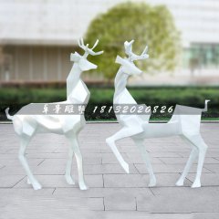 抽象動物雕塑，玻璃鋼小鹿擺件