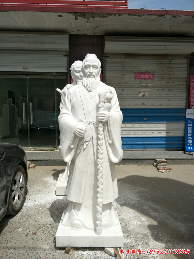漢白玉孫思邈雕塑，古代人物雕塑