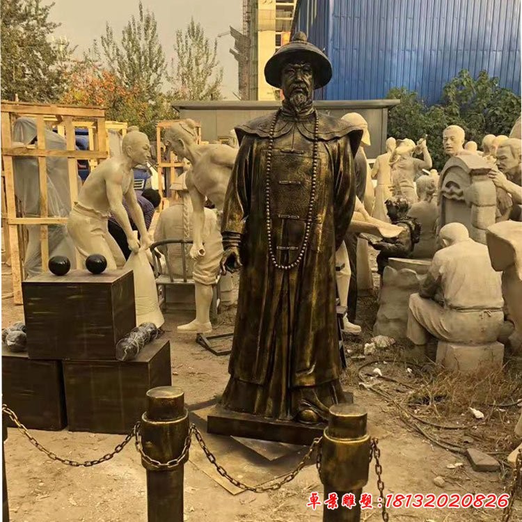 林則徐雕塑，玻璃鋼仿銅人物雕塑