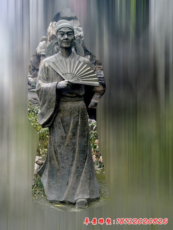 杜甫人物銅雕,公園古代詩人銅雕